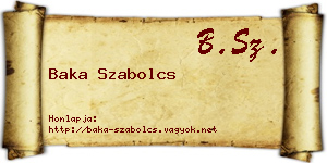 Baka Szabolcs névjegykártya